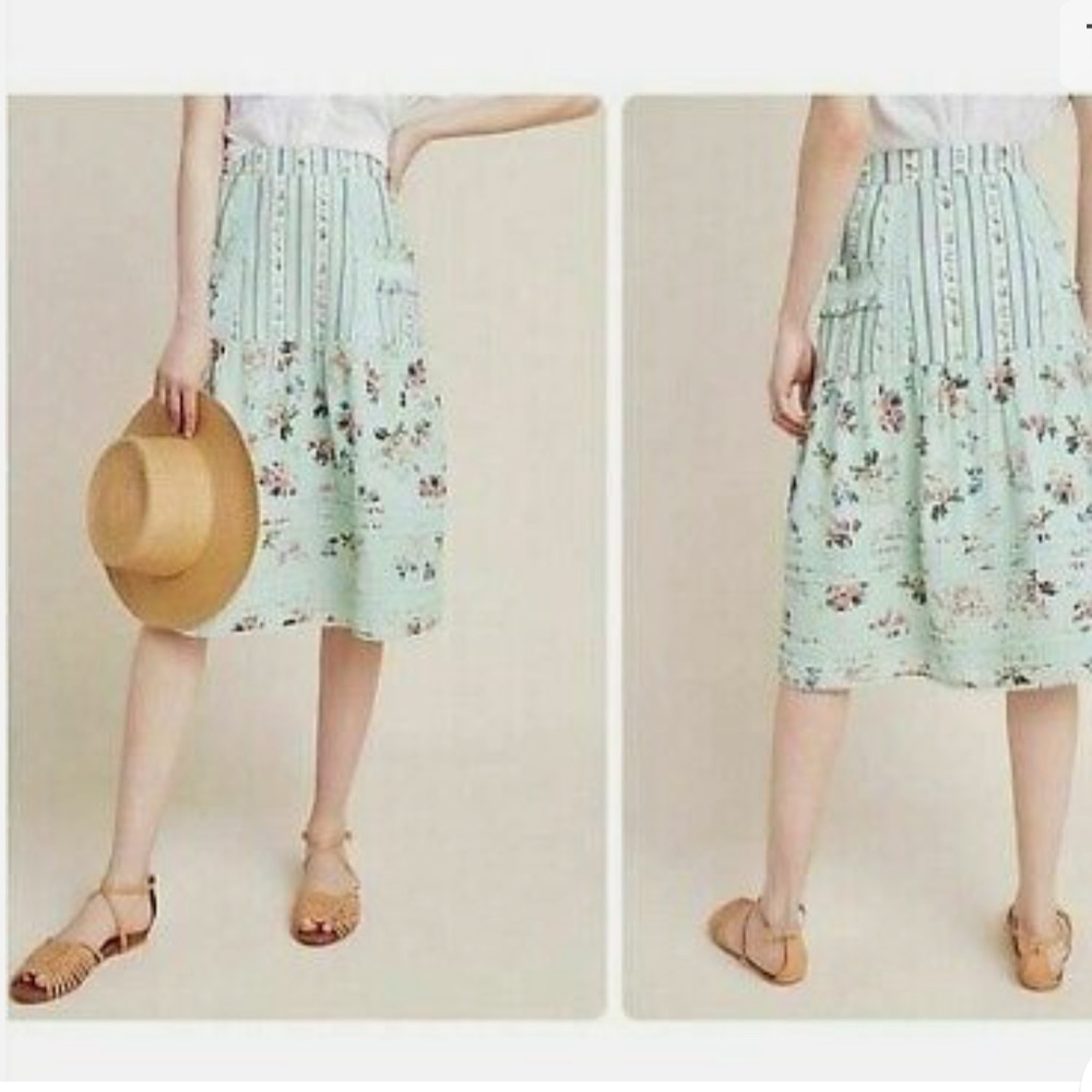 Anthropologie Hemant & Nandita Amour Floral Lace Skirt | NWT